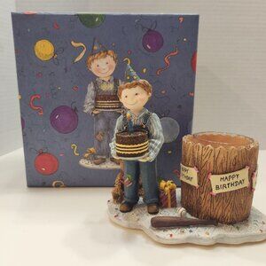 Lang "Birthday Boy" Figural Candle Holder figurine by Sherri Buck Baldwin